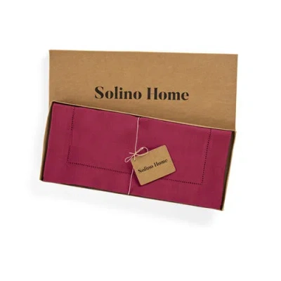 Solino Home Linen Table Runner In Red