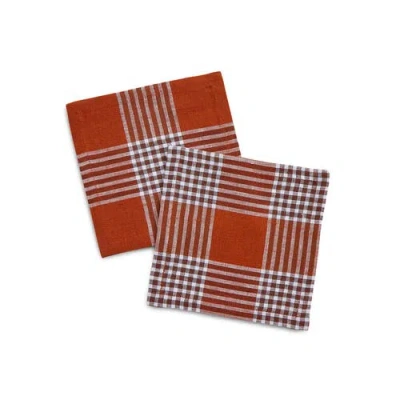 Solino Home Linen Cocktail Napkins In Red