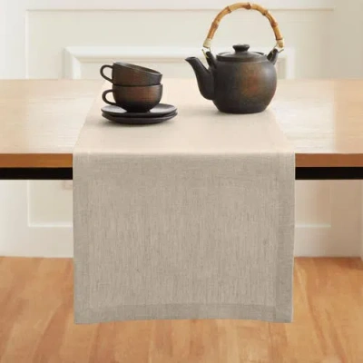 Solino Home Linen Table Runner In Brown