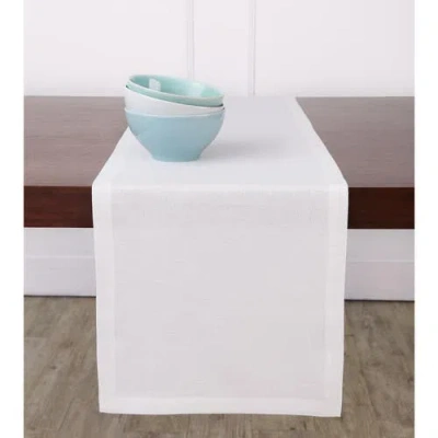 Solino Home Linen Table Runner In White