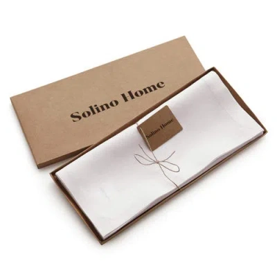 Solino Home Linen Table Runner In White