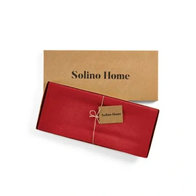 Solino Home Linen Table Runner In Red