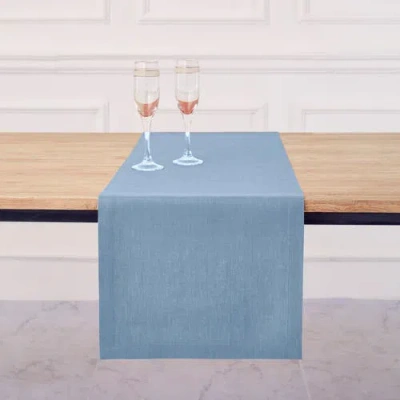 Solino Home Linen Table Runner In Blue