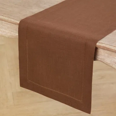 Solino Home Linen Table Runner In Brown