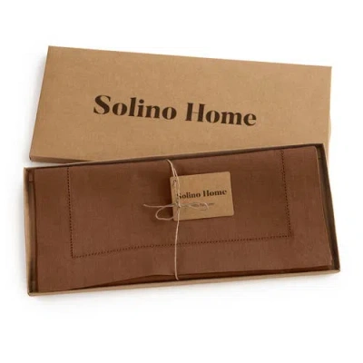 Solino Home Linen Table Runner In Brown