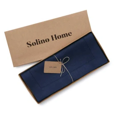 Solino Home Linen Table Runner In Blue
