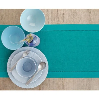 Solino Home Linen Table Runner In Blue