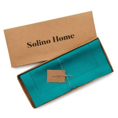 Solino Home Linen Table Runner In Blue