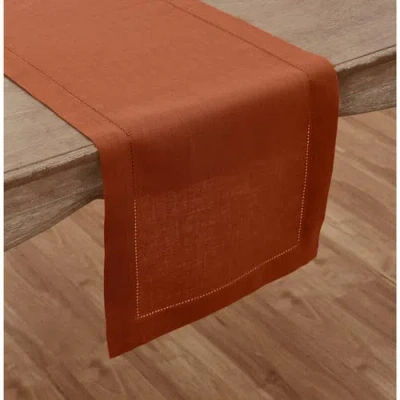 Solino Home Linen Table Runner In Brown