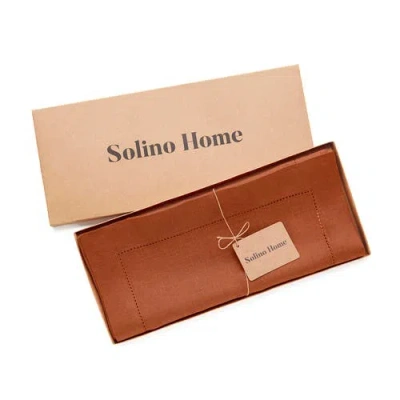 Solino Home Linen Table Runner In Brown