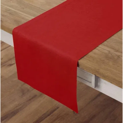 Solino Home Linen Table Runner In Red