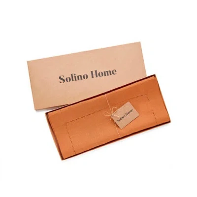 Solino Home Linen Table Runner In Orange