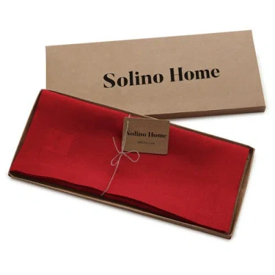 Solino Home Linen Table Runner In Red