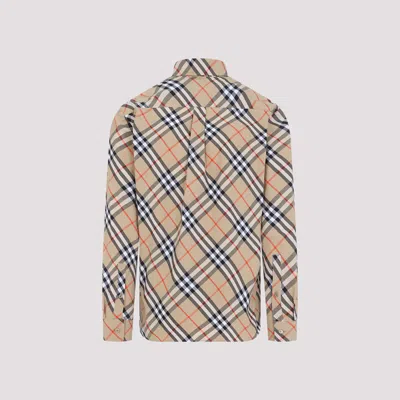 Burberry Button-down Collar Checked Pattern Shirt In Neutral