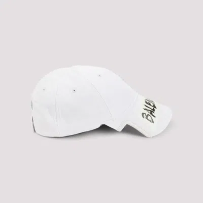 Balenciaga Baseball Cap Curved Brim Structured Eyelet Vents In White