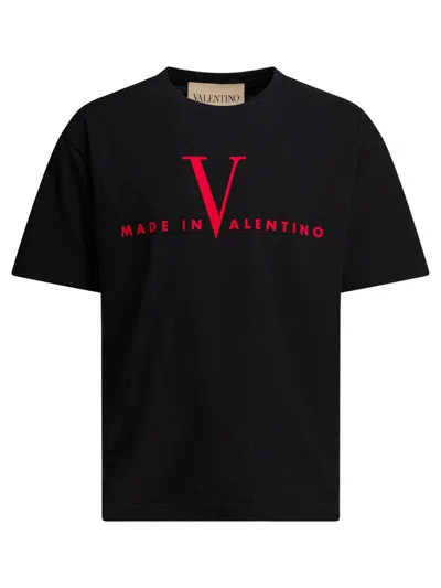 Valentino Crew Neck Short Sleeve T-shirt Design In Black