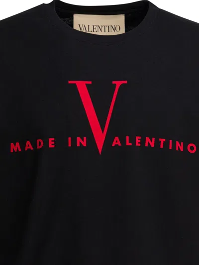 Valentino Crew Neck Short Sleeve T-shirt Design In Black