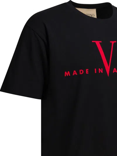 Valentino Crew Neck Short Sleeve T-shirt Design In Black