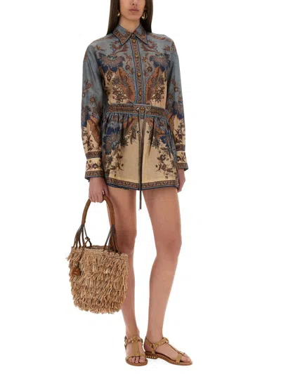 Zimmermann 'ascension' Shorts In Brown