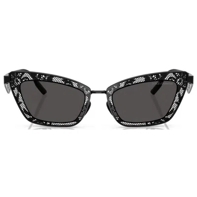 Dolce & Gabbana Cat-eye-sonnenbrille Mit Blumen In Black