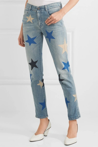 Shop Stella Mccartney Printed Mid-rise Straight-leg Jeans