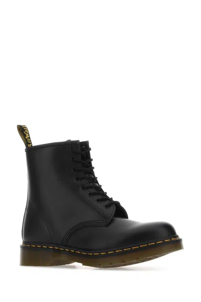 Dr. Martens Black Leather 1460 Ankle Boots In Black