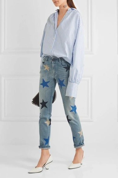 Shop Stella Mccartney Printed Mid-rise Straight-leg Jeans