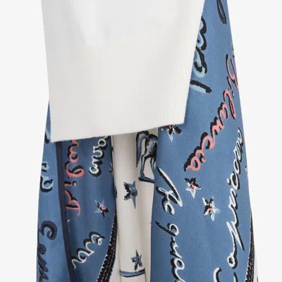 Fendi Silk-panel Wool Jumper In White