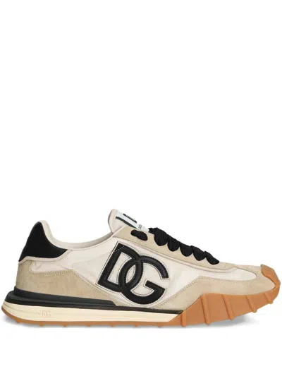 Dolce & Gabbana Dg Athletic Black Low Top Sneakers With Logo Patch On The Tongue And Maxi Logo On The Side In Suede 