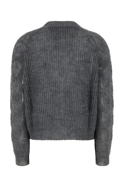 Iblues Button-up Textured Cardigan In Gray