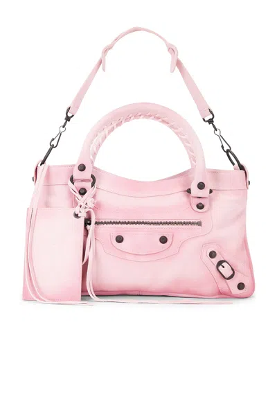 Balenciaga Le City First Suede Bag In Pink