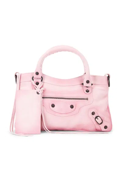 Balenciaga Le City First Suede Bag In Pink