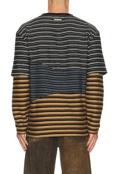 Andersson Bell Layered Striped Sweatshirt In Multi