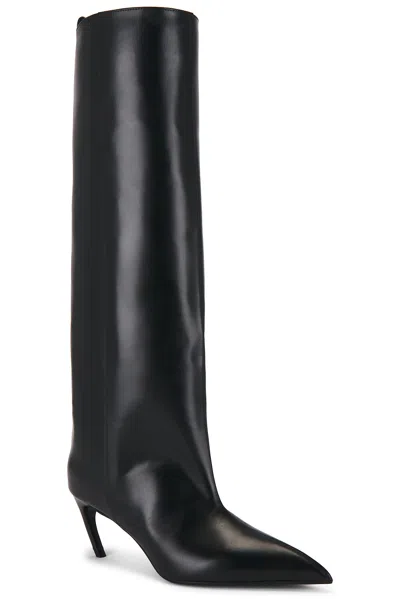 Attico 65mm Lea Heeled Leather High Boots In Black