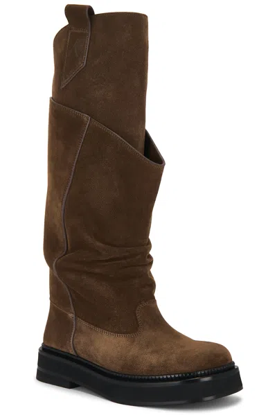 Attico 35mm Passeggiata Suede Knee-high Boots In Brown