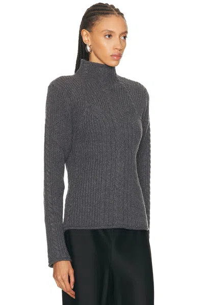 Helmut Lang Cable Turtleneck Sweater In Gray