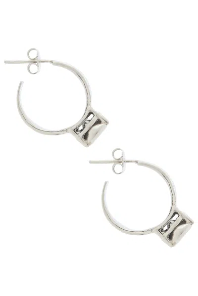 Martine Ali Silver Stone Earring In White