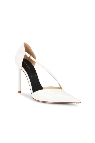 Tom Ford 105 Patent Leather Pumps In White