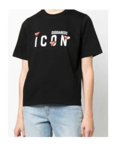 Dsquared2 Logo Printed Crewneck T-shirt In Black