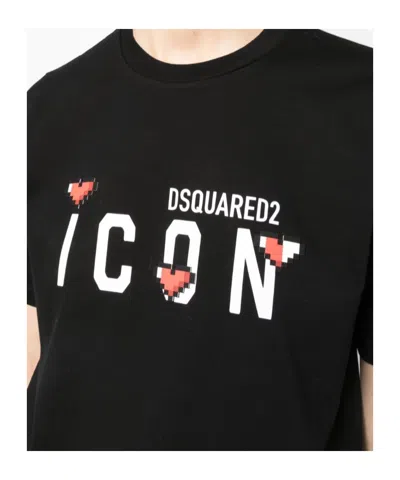 Dsquared2 Logo Printed Crewneck T-shirt In Black