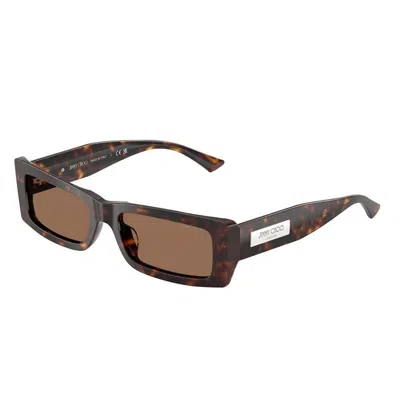 Jimmy Choo Lennon 54mm Polarized Rectangular Sunglasses In Brown