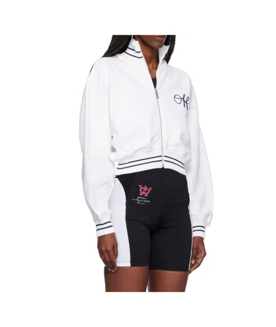 Off-white White Script Logo Regular Zip-up Jacket In Red