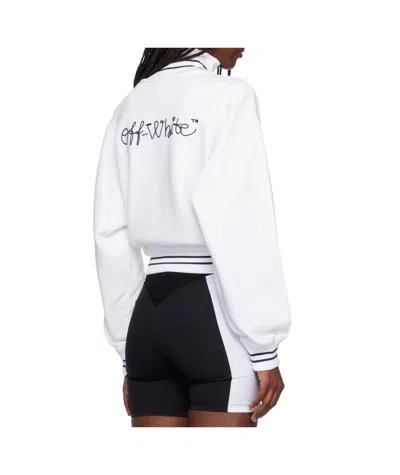 Off-white White Script Logo Regular Zip-up Jacket In Red