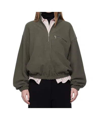 Rier Half-zip Long-sleeve Sweatshirt In Black