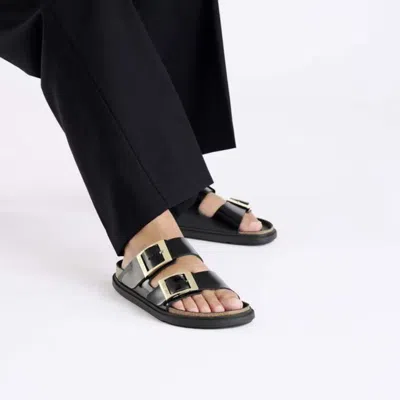 Birkenstock Arizona Droplet Buckle Shiny Leather Sandals In Multi