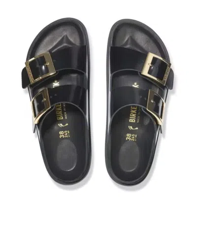Birkenstock Arizona Droplet Buckle Shiny Leather Sandals In Multi