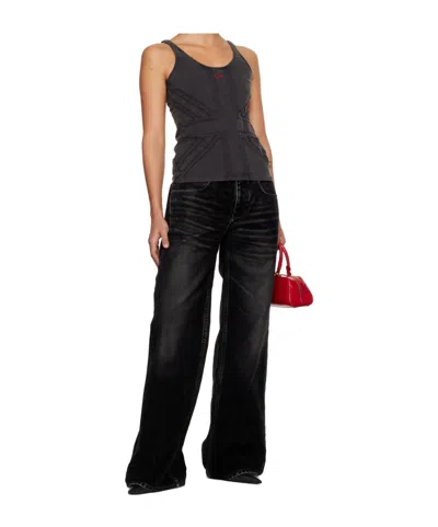 Off-white Patchwork Design Vest In Black