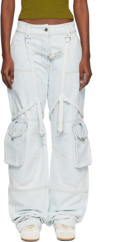 Off-white Multiple-pocket Cargo Jeans In Blue