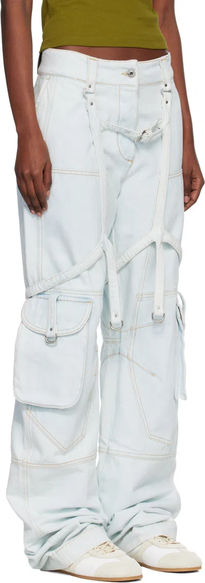 Off-white Multiple-pocket Cargo Jeans In Blue