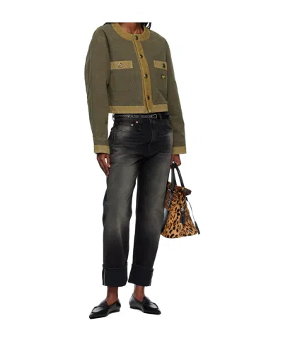 R13 Rolled-up Jeans In Gray